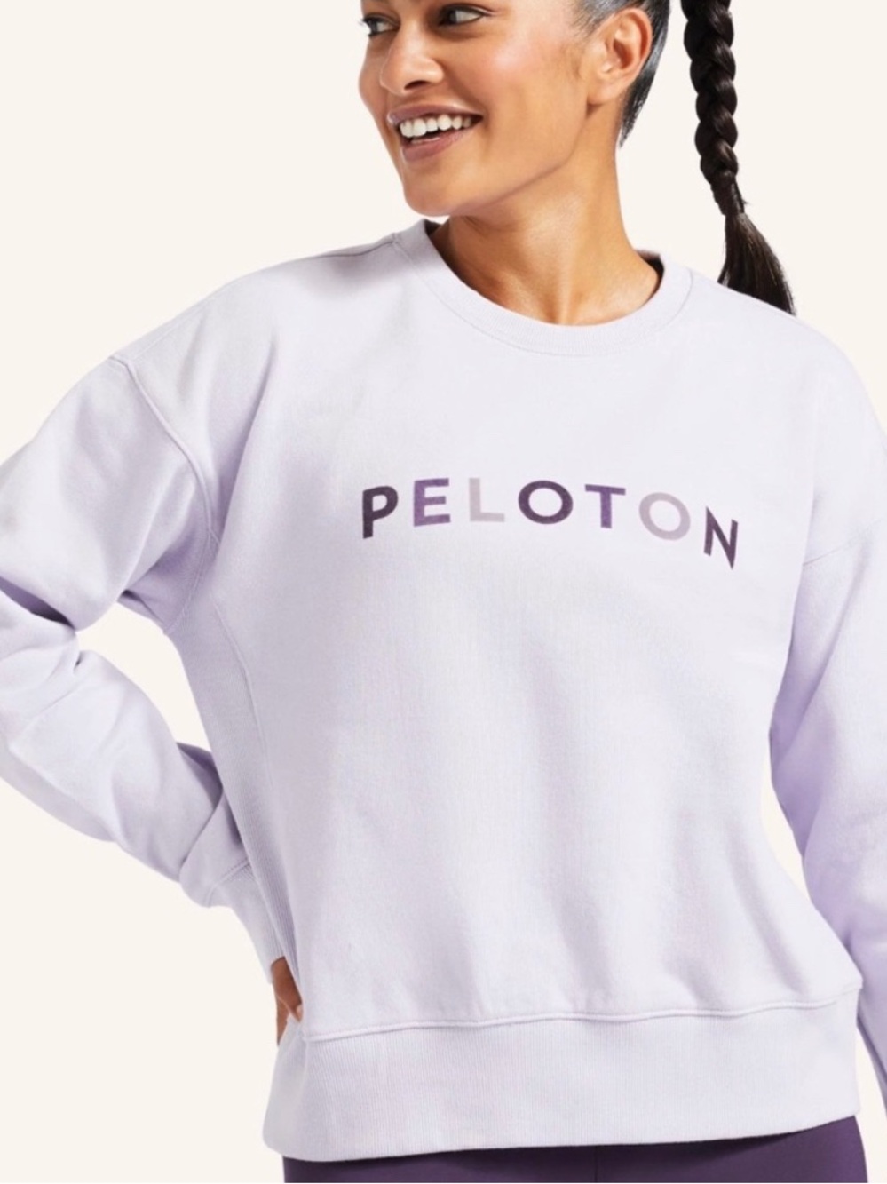 NWT Peloton Lavender TWGF Crewneck Pullover